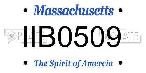 IIB0509 Massachusetts License Plate