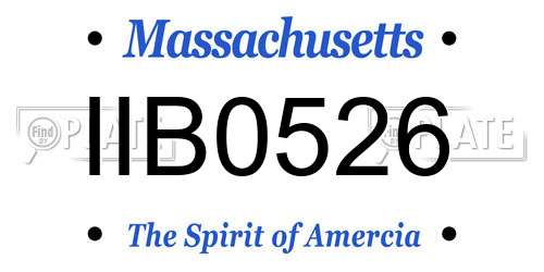 IIB0526 Massachusetts License Plate