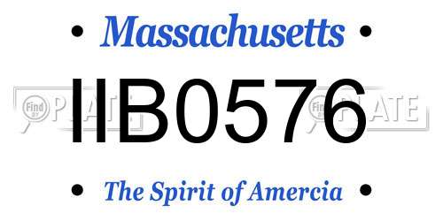 IIB0576 Massachusetts License Plate