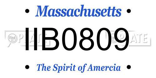 IIB0809 Massachusetts License Plate