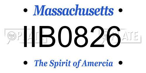 IIB0826 Massachusetts License Plate