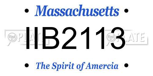 IIB2113 Massachusetts License Plate
