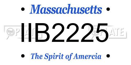 IIB2225 Massachusetts License Plate