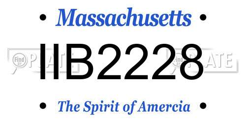 IIB2228 Massachusetts License Plate