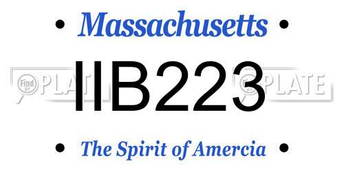 IIB223 Massachusetts License Plate