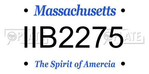 IIB2275 Massachusetts License Plate