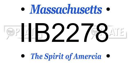 IIB2278 Massachusetts License Plate