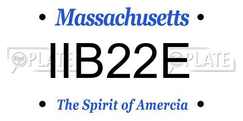 IIB22E Massachusetts License Plate