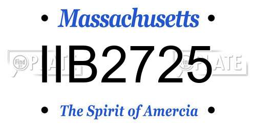 IIB2725 Massachusetts License Plate