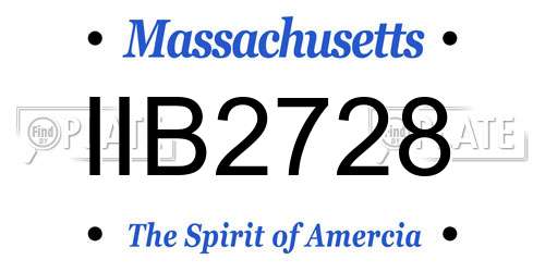 IIB2728 Massachusetts License Plate