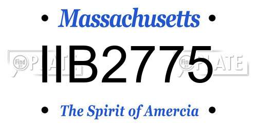IIB2775 Massachusetts License Plate