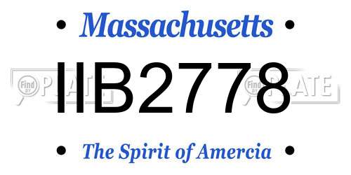 IIB2778 Massachusetts License Plate