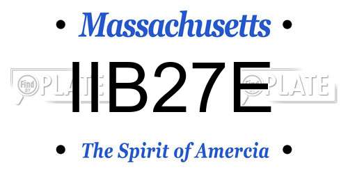 IIB27E Massachusetts License Plate
