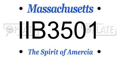 IIB3501 Massachusetts License Plate