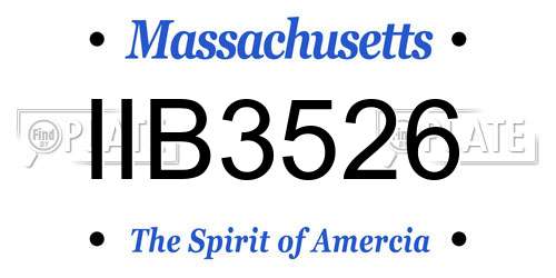 IIB3526 Massachusetts License Plate