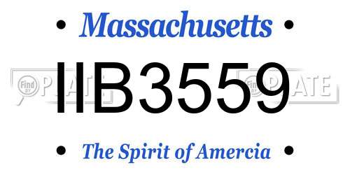 IIB3559 Massachusetts License Plate