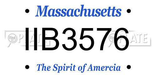 IIB3576 Massachusetts License Plate