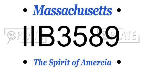 IIB3589 Massachusetts License Plate