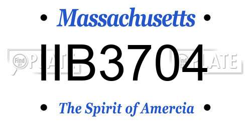 IIB3704 Massachusetts License Plate