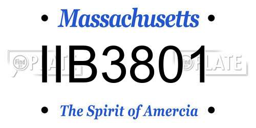 IIB3801 Massachusetts License Plate