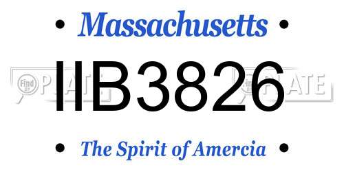IIB3826 Massachusetts License Plate