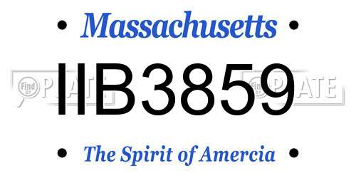 IIB3859 Massachusetts License Plate