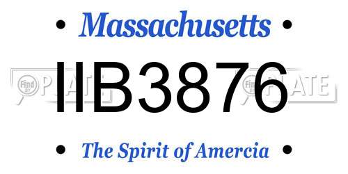 IIB3876 Massachusetts License Plate