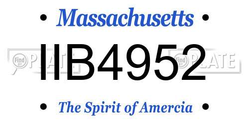 IIB4952 Massachusetts License Plate