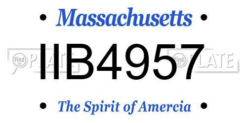 IIB4957 Massachusetts License Plate