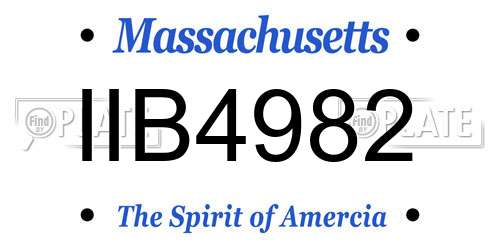 IIB4982 Massachusetts License Plate