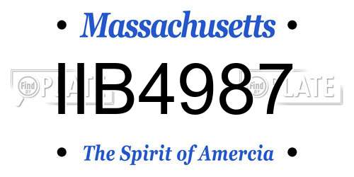 IIB4987 Massachusetts License Plate