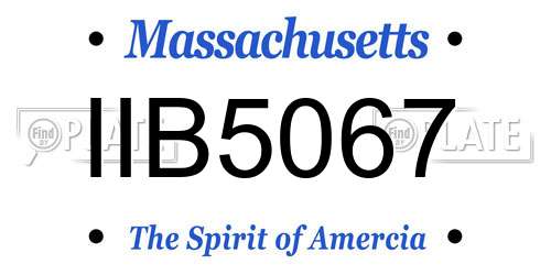 IIB5067 Massachusetts License Plate