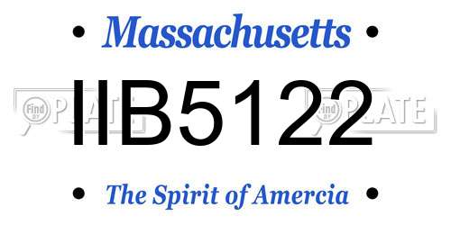 IIB5122 Massachusetts License Plate