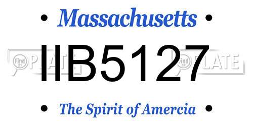 IIB5127 Massachusetts License Plate