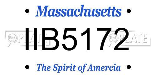 IIB5172 Massachusetts License Plate
