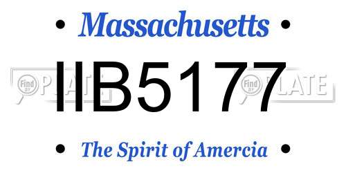 IIB5177 Massachusetts License Plate