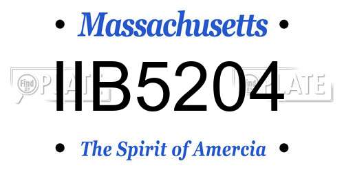 IIB5204 Massachusetts License Plate