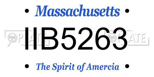 IIB5263 Massachusetts License Plate