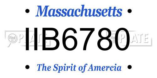 IIB6780 Massachusetts License Plate