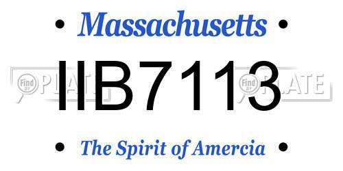 IIB7113 Massachusetts License Plate