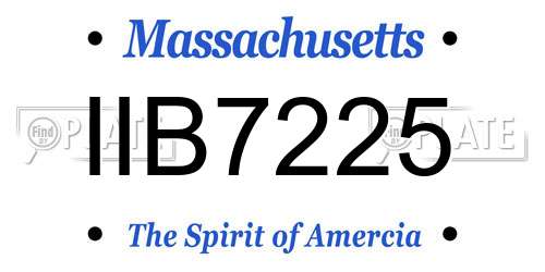 IIB7225 Massachusetts License Plate