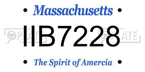 IIB7228 Massachusetts License Plate