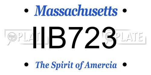 IIB723 Massachusetts License Plate