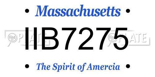 IIB7275 Massachusetts License Plate