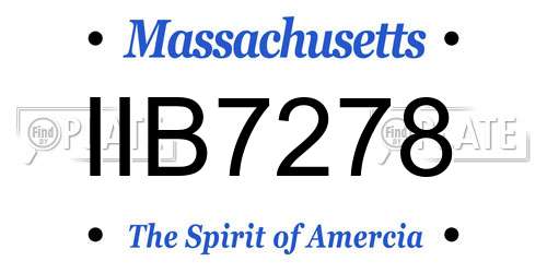 IIB7278 Massachusetts License Plate