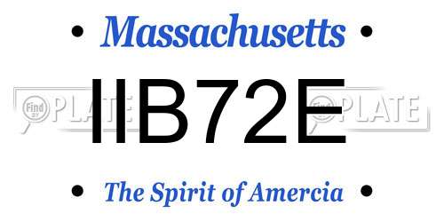 IIB72E Massachusetts License Plate