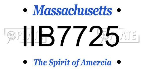 IIB7725 Massachusetts License Plate