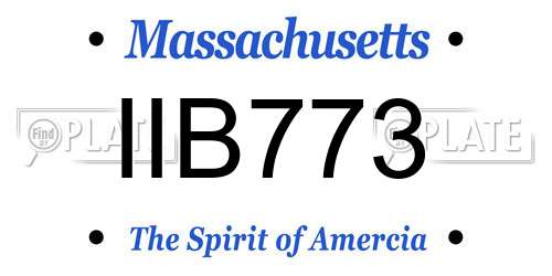 IIB773 Massachusetts License Plate