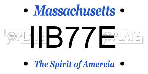 IIB77E Massachusetts License Plate