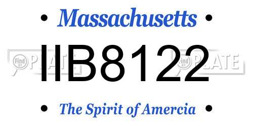 IIB8122 Massachusetts License Plate